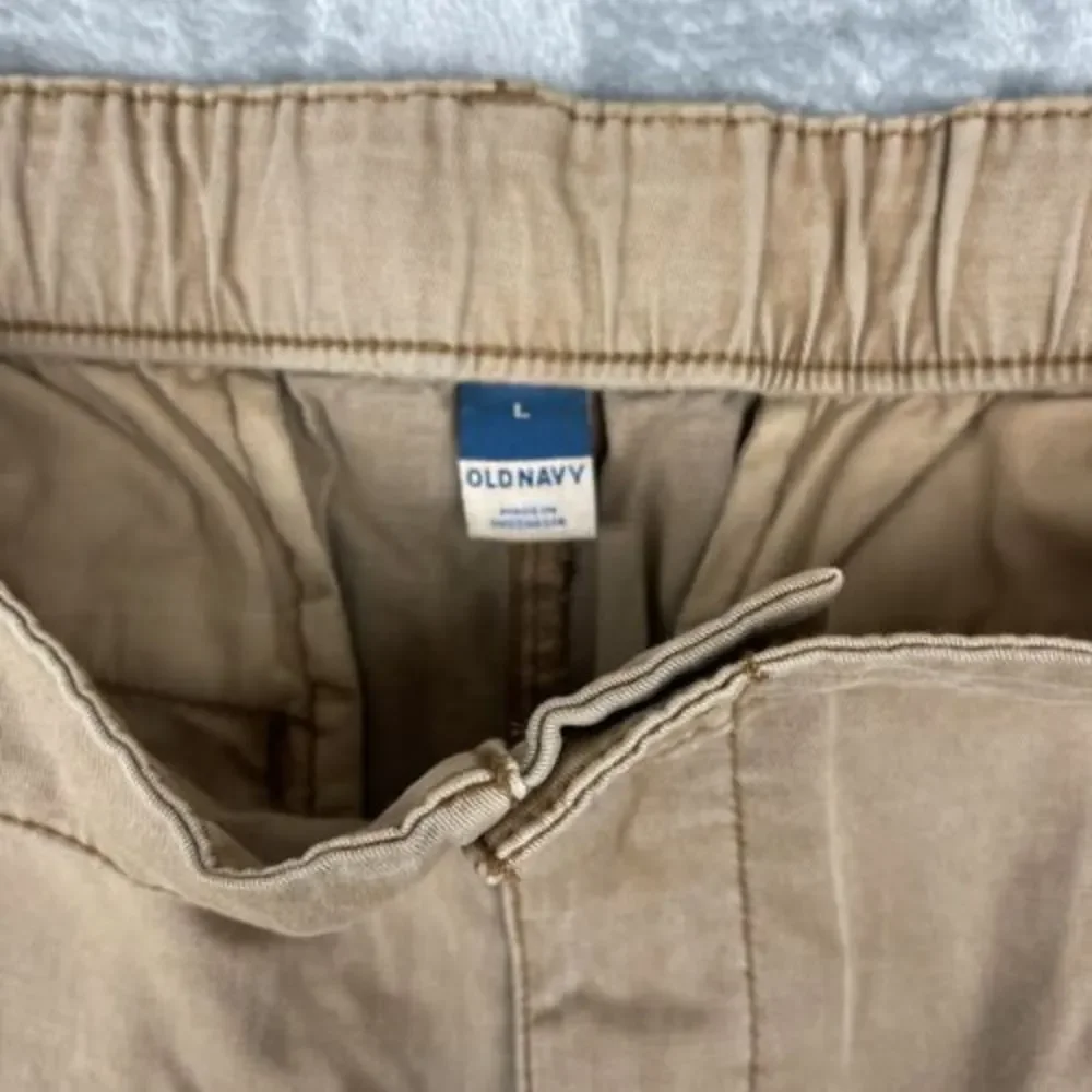 Old Navy Women's Trousers Adjustable Waist, Cuffed Leg Pant Size‎ Brown NWT